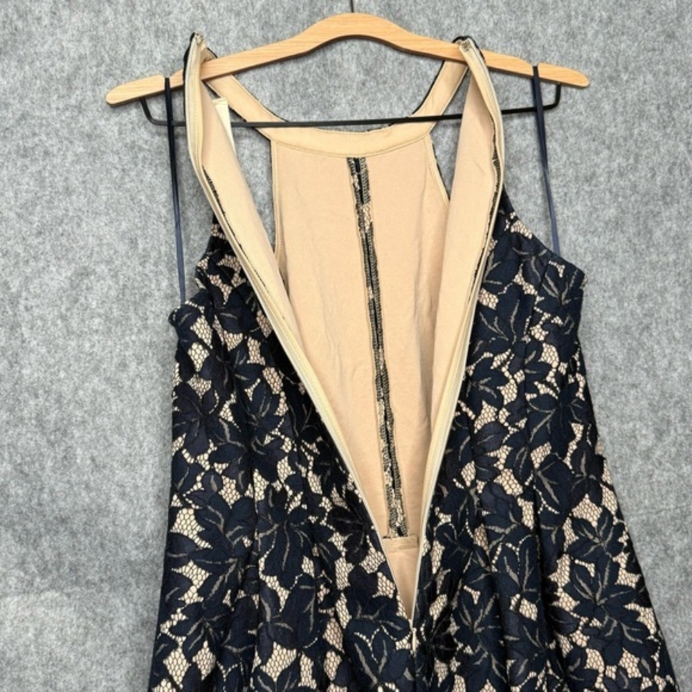 Altar'd State Navy Blue Lace Embroidered Halter Neck Dress- Sz L - Picture 6 of 9